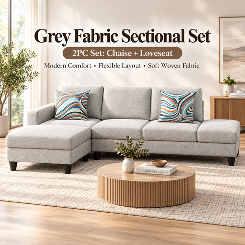 Grey white lint piece - white, 2-piece